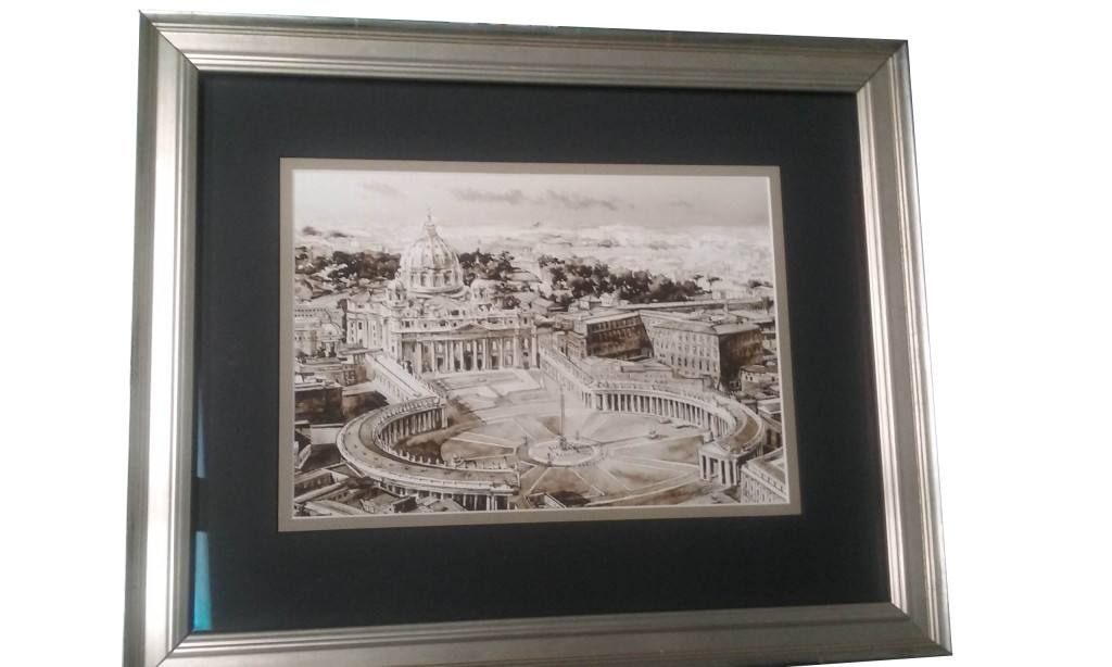 Painting Of St. Peters Square, The Basilica, And The Vatican